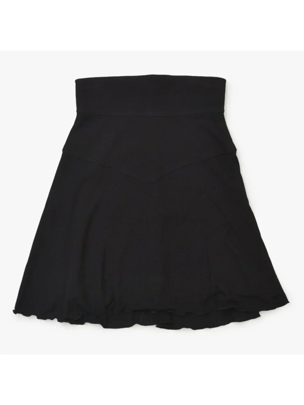 Chanel Boutique Black Skirt Flare Mellow Polished Rayon Vintage